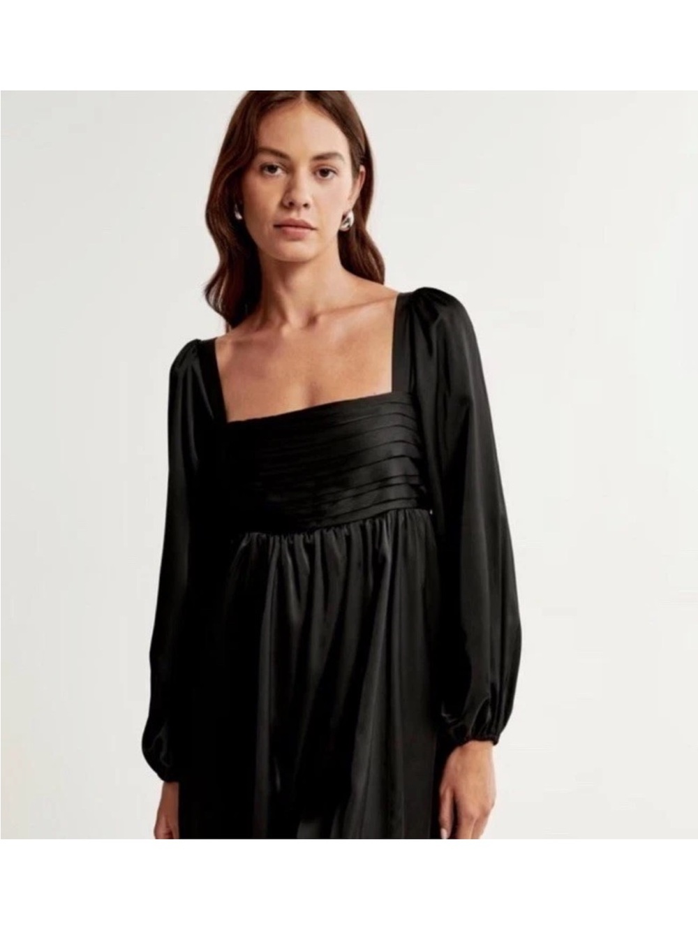 Abercrombie Emerson Satin Mini Dress XS Black Long Sleeve Women’s
